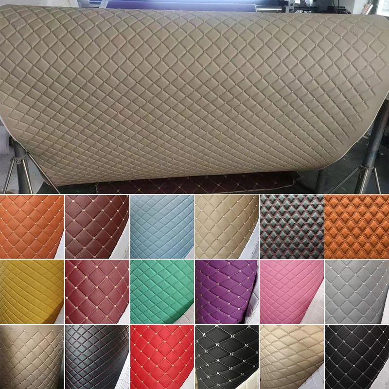 

100x155 см стеганая ткань из искусственной кожи с вышивкой, обивочная ткань, крыша автомобиля, прикроватная кожаная отделка двери, губка, украшение