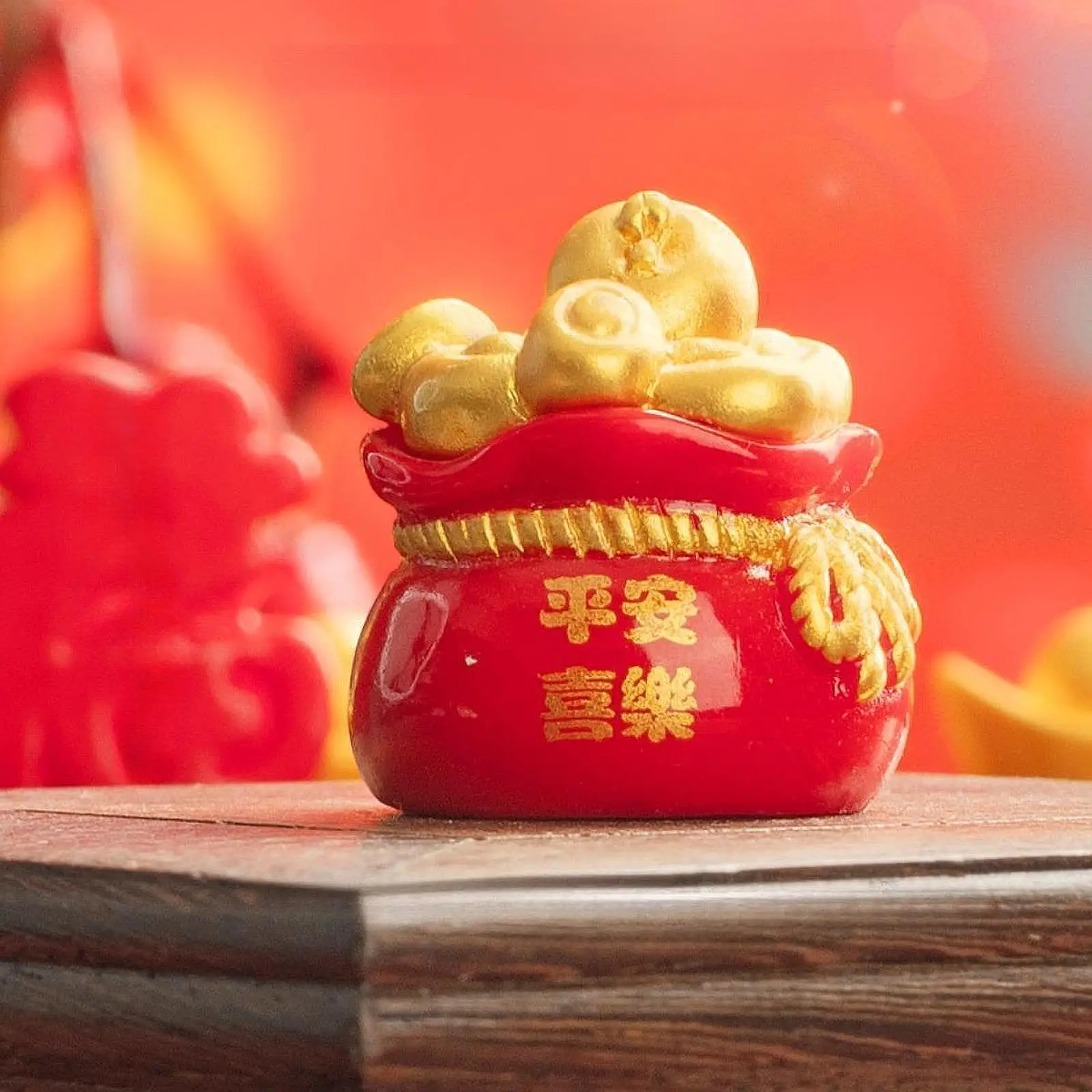 

Chinese New Year Blessing Bag Decor Resin Statue for Fireplace Bedroom Desk