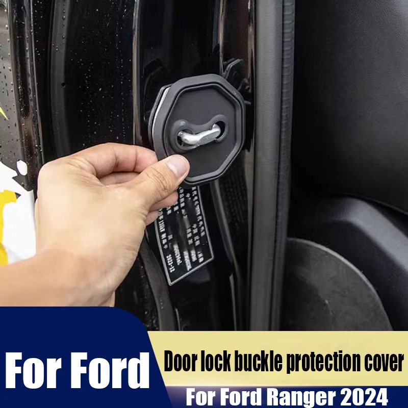 

For Ford Ranger 2024 car door lock buckle protective cover car interior decoration accessories silicone material