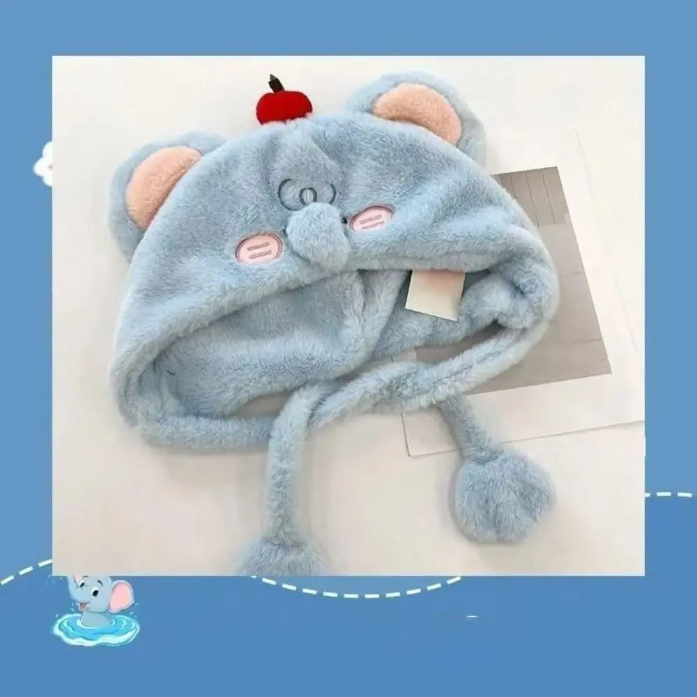 الحلو لطيف سدادات حماية الأذن قبعة الكورية نمط الكرتون الفيل قبعة دافئة يندبروف سميكة أفخم البلوز القبعات الخريف والشتاء #4