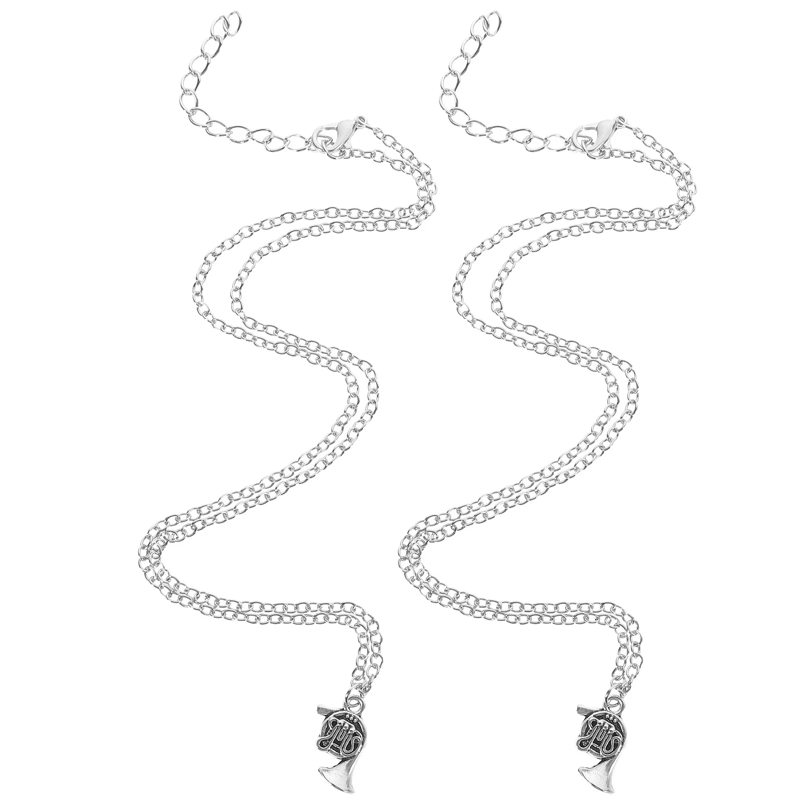 2 قطعة قلادة القرن قلادة الموسيقى ملاحظة المعادن سحر قلادة للنساء الرجال أنيق الموسيقى عاشق المجوهرات الكلاسيكية العصرية الإكسسوار #4