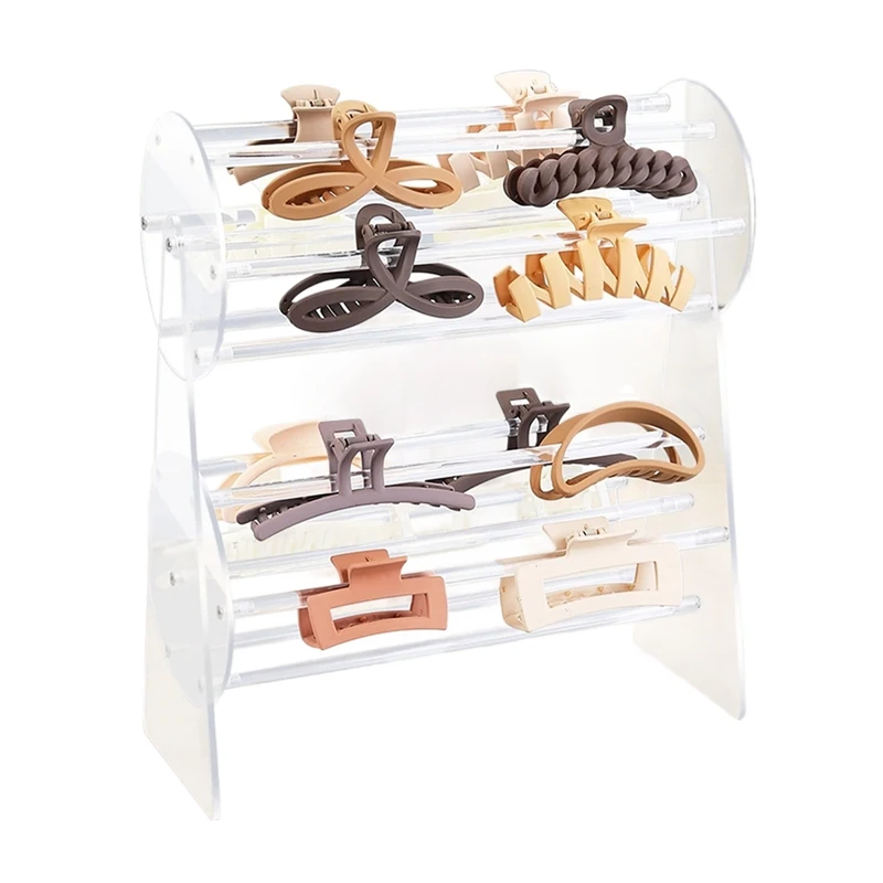 1 PCS Claw Clip Organizer Holder Transparent Hair Clip Organizer Display 360-Degree Rotating Claw Clip Holder And Storage