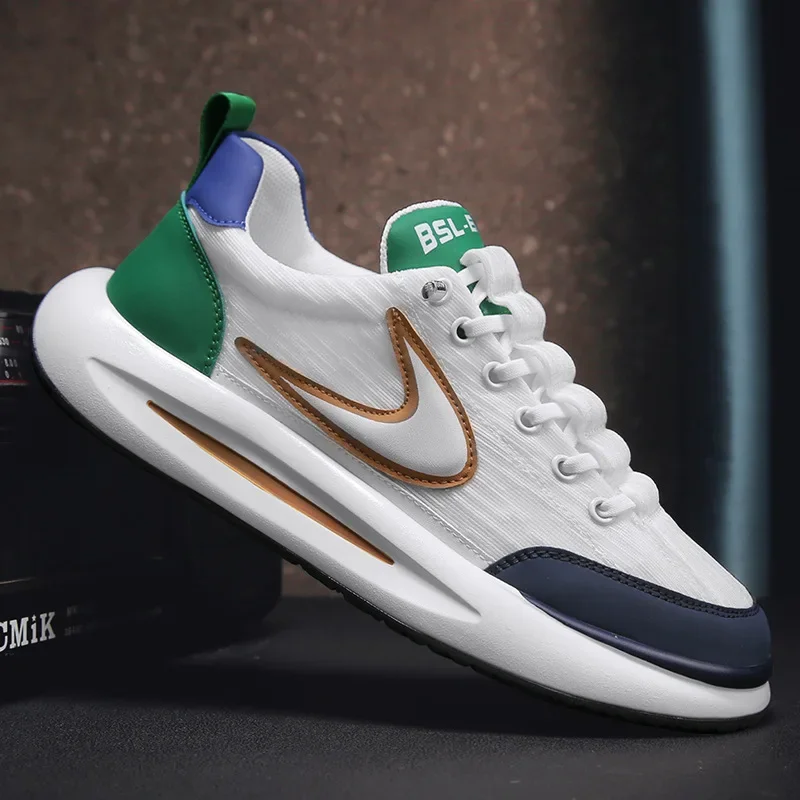 

Pop 2025 New Men's Summer Breathable Mesh Sneakers Chunky Sole Comfortable Casual Sports Shoes Outdoor Athletic Leisure Footwear