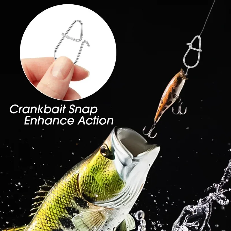 100/200PCS Stainless Steel Fishing Snap Hooked Snap Pin Fastlock Clip Accessorie Tackle for Barrel Swivel Lure Hook Fishing Tool
