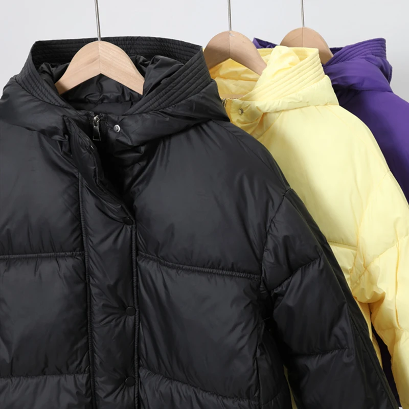 Fashion New Black Winter Coat Casual Women Parkas Clothes Hooded Stylish Autumn Jacket Female Outerwear Short Overcoat 2023 New