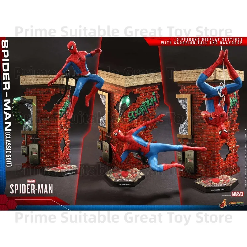 【In Stock】Original HOTTOYS HT Spider-Man Classic Suit Version VGM48 Game Action Figure Gift&Collection