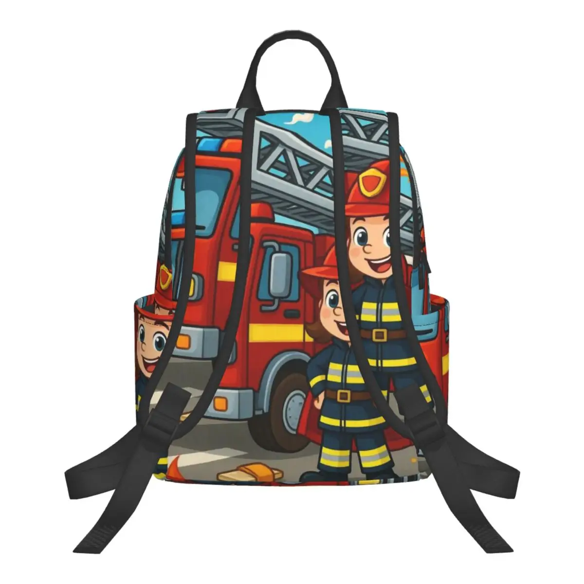 Firefighters Fireman Fire Engine Student Backpack School Bag Hiking Travel Daypack for Men Women Bookbag Shoulder Bags