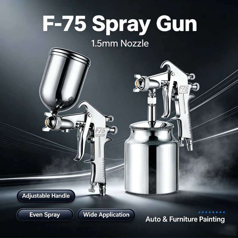 400ML/750ML Pneumatic Spray Gun 1.5mm Caliber Nozzle Car / Furniture Spraying Tool for Car DIY Craft Projects / Paint Sprayer