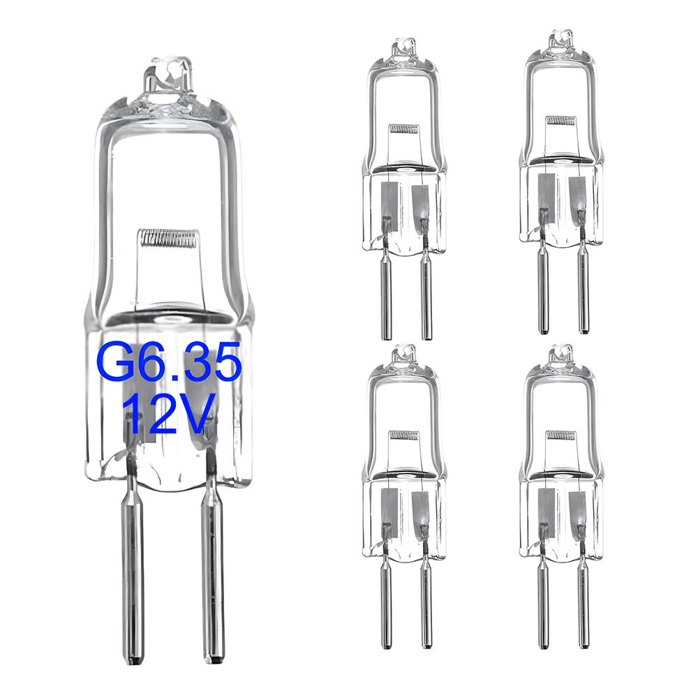 5PCS GY6.35 Halogen Bulb 50W 35W 100W 12V Dimmable GY6.35 Light Bulb Q50/CL/GY6/12V/T3/T4 JC Type GY6.35/G6.35 Bi-pin Base