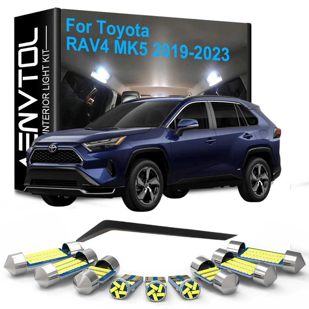 10Pcs Car Interior LED Lights Canbus for Toyota RAV4 MK5 5 V 2019 2020 2021 2022 2023 2024 upgrade to LED interior light