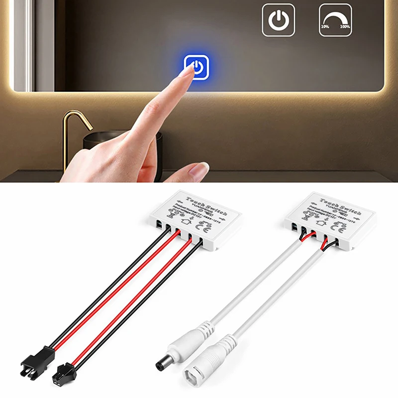 12V 5A Bathroom Mirror LED Dimmer Switch Capacitive CCT Adjustable Touch Sensor Switch For Mirror Light Backlight Decoration