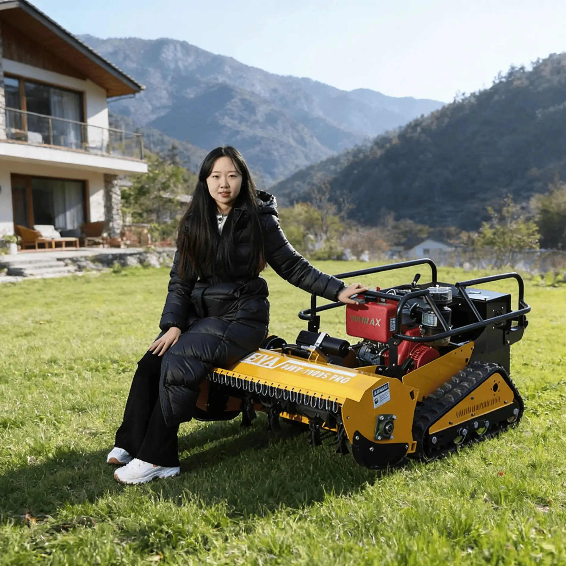

Customized flail mower 850W powerful motor, easily handles rough terrain, mowing on flat ground