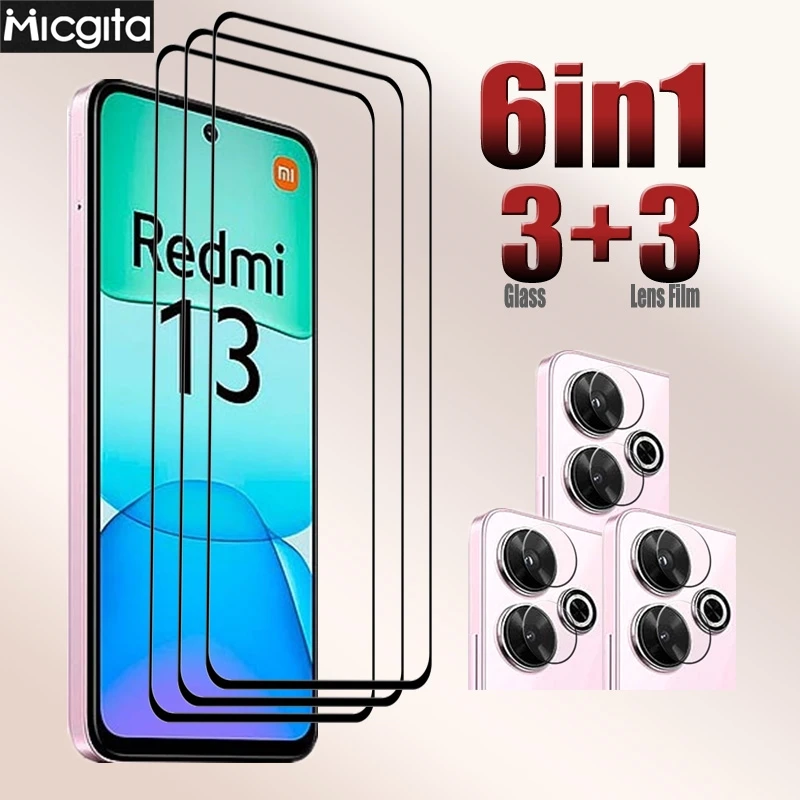 Upgrade 9H Screen Protector For Redmi 13 5G Screen Protector Anti-Scratch For Redmi 13 5G Soft Fiber Camera film