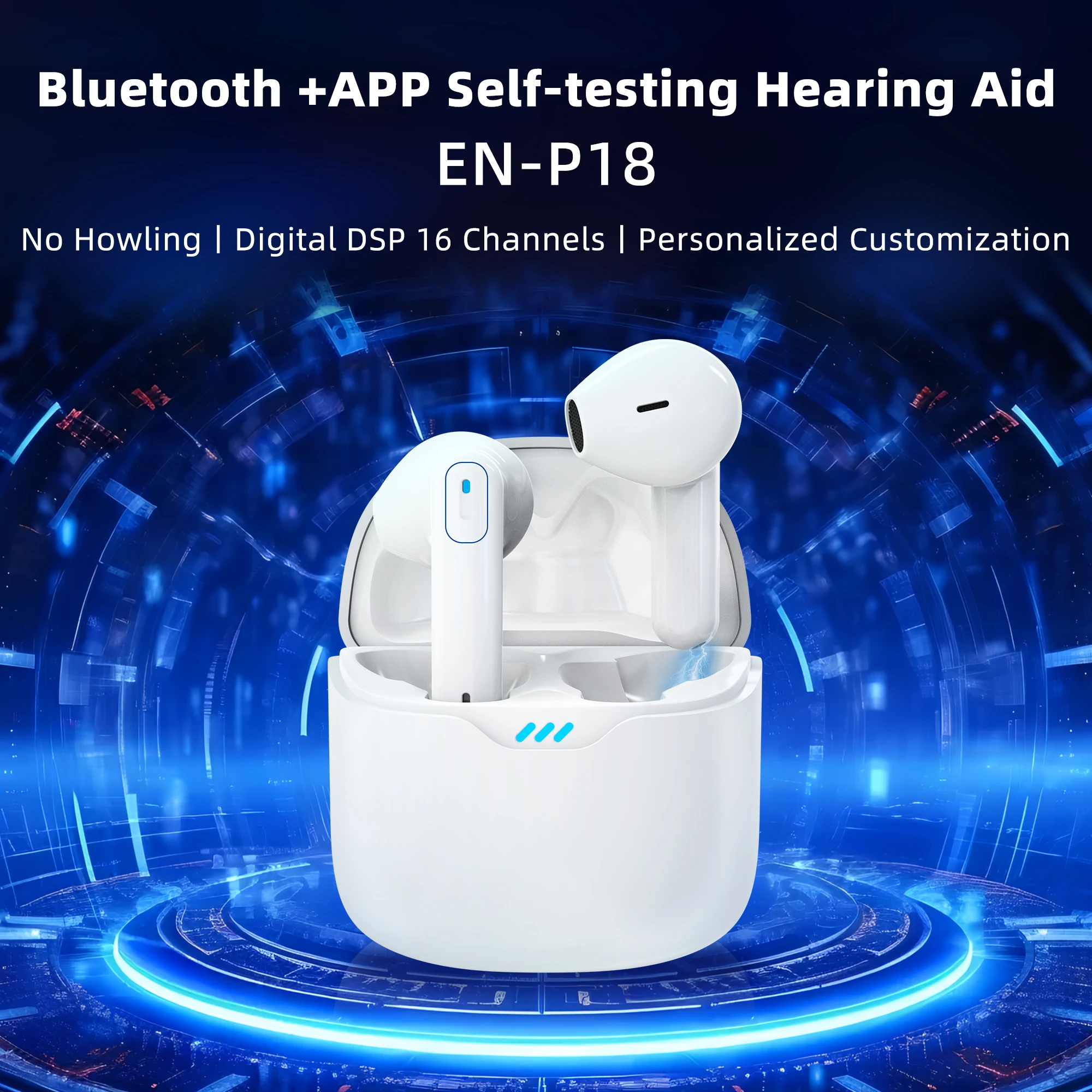 Перезаряжаемые наушники-вкладыши Bluetooth, 16-канальное цифровое устройство с шумоподавлением для ношения приложения для глухоты, аксессуары для здоровья