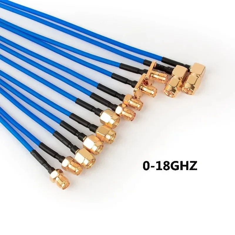 

5pcs RG402/141 0-18GHZ semi flexible high-frequency RF connection cable SMA adapter cable SMA public to SMA extension cable