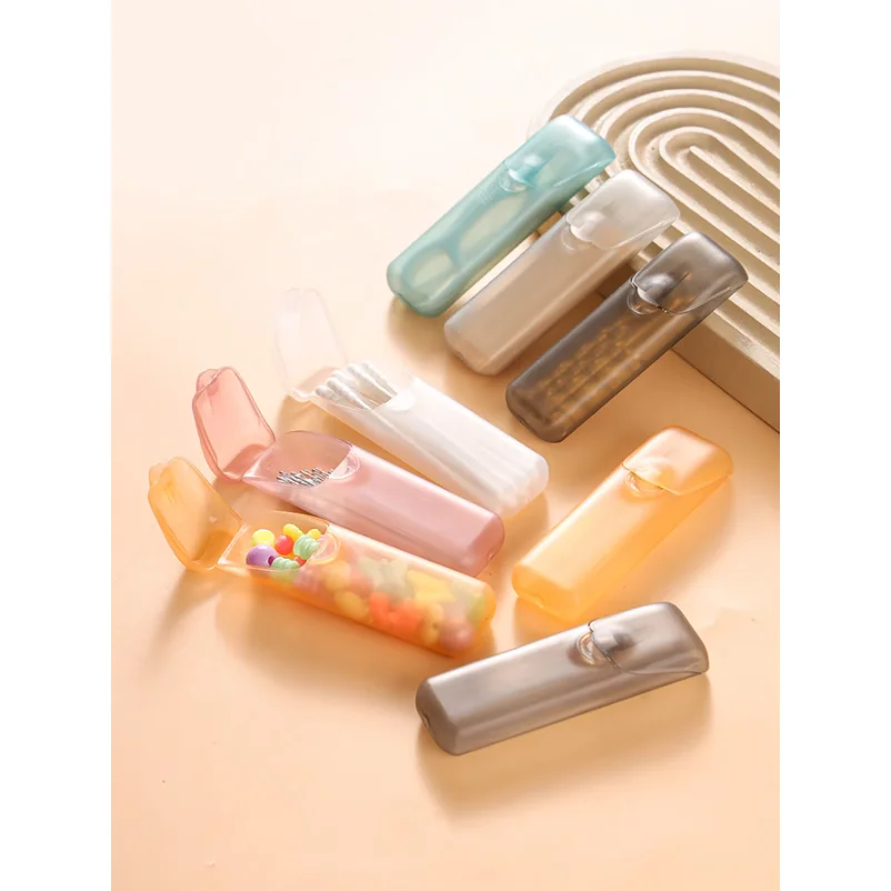 4 /1 Piece Mini Portable Storage Box  Small Parts Organizer Travel Storage Box for Toothpicks, Dental Floss,  and Pill