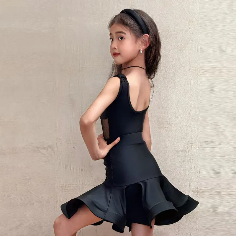 

New children's Latin dance costume, advanced training costume, girls' professional competition performance, dance skirt