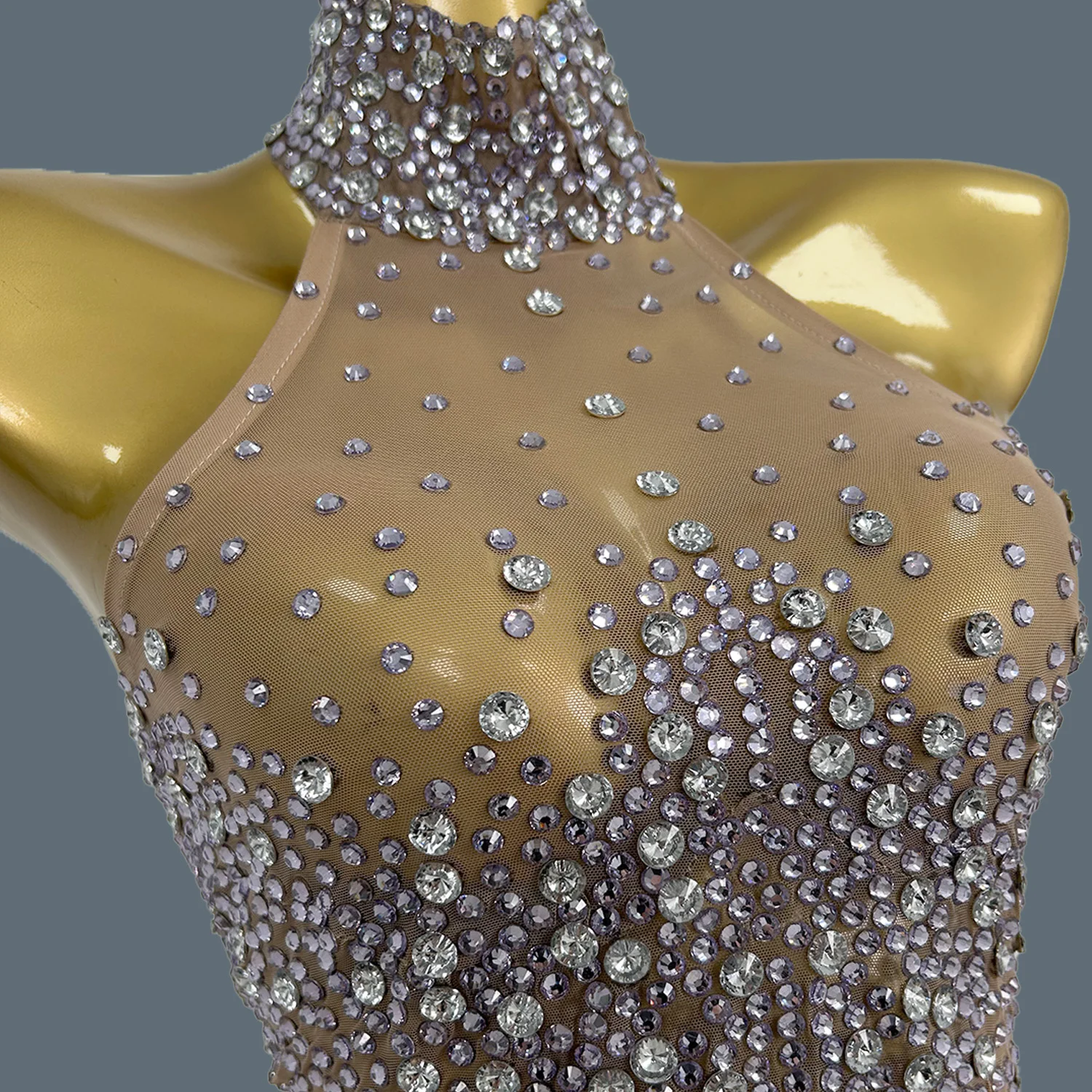 Haute qualité luxe élégant femmes robe de bal anniversaire célébrer fête reine robe de soirée maigre sans manches cristaux robe Fuli