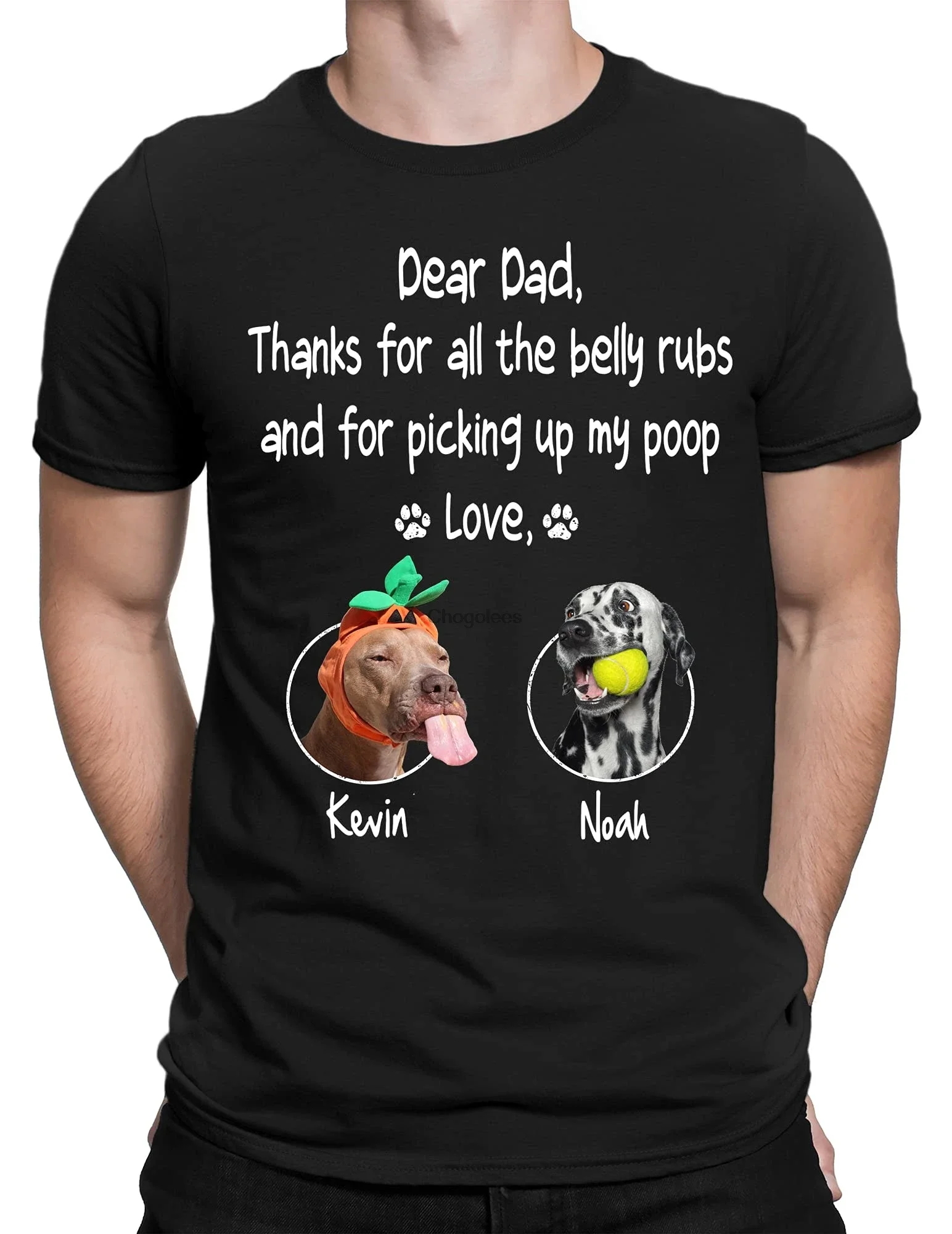 Personalized Dear Dad Thanks for Picking Up My Poop Shirt Custom Crewneck TShirt for Dog Lovers Gift for Dad Father's Day