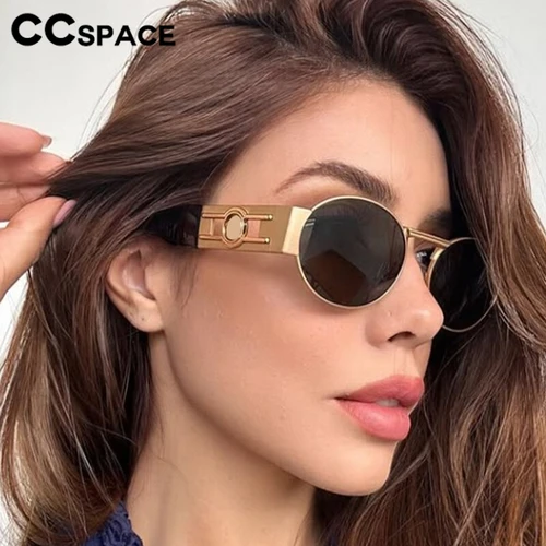 Imagen 2 del producto 2025 gafas de sol ovaladas de moda para mujer, gafas de sol de Metal Retro, gafas clásicas de marca de lujo para hombre, gafas UV400 para vacaciones de ocio