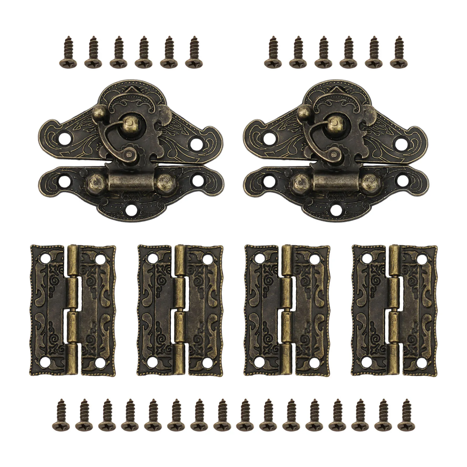 Home Office Locking Hasps Hinges Bronze Cabinet Hinge Easy To Install Hardware Vintage Design Zinc Alloy