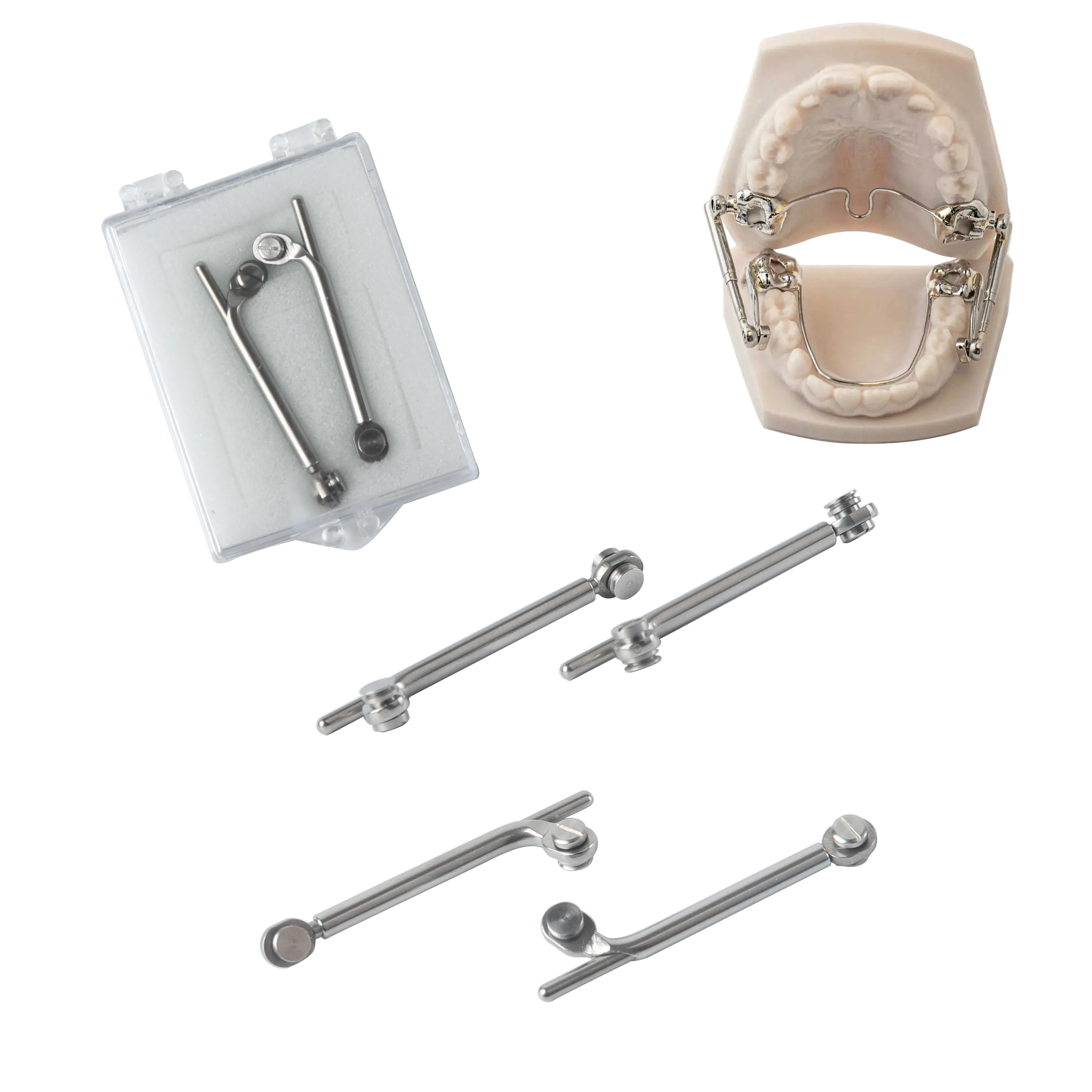 Buccal Mounted Herbst Appliance Fixed Non-Removable with Occlusal Bite Jump for Class II Correction Precision Orthodontic Device view 4