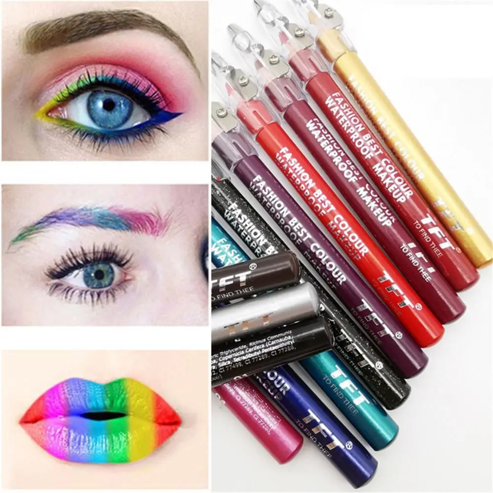 Fashion Eye Cosmetics Long Lasting Eyeliner Pencil with Sharpener Matte Waterproof Eye Shadow Liner Pen Highlighter Pigment