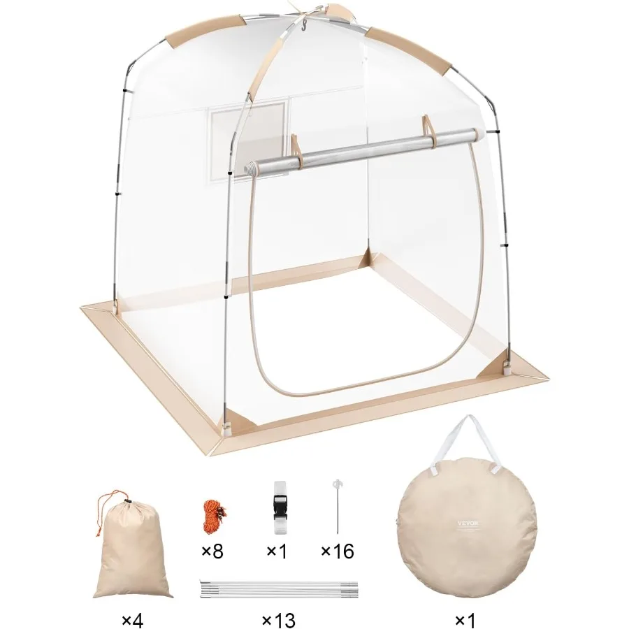خيمة رياضية شفافة تتسع لـ 2-4 أشخاص مع تجميع بسيط - مأوى خيمة فقاعي مقاس 72 × 72 بوصة مثالي للمناسبات الخارجية وكرة القدم
