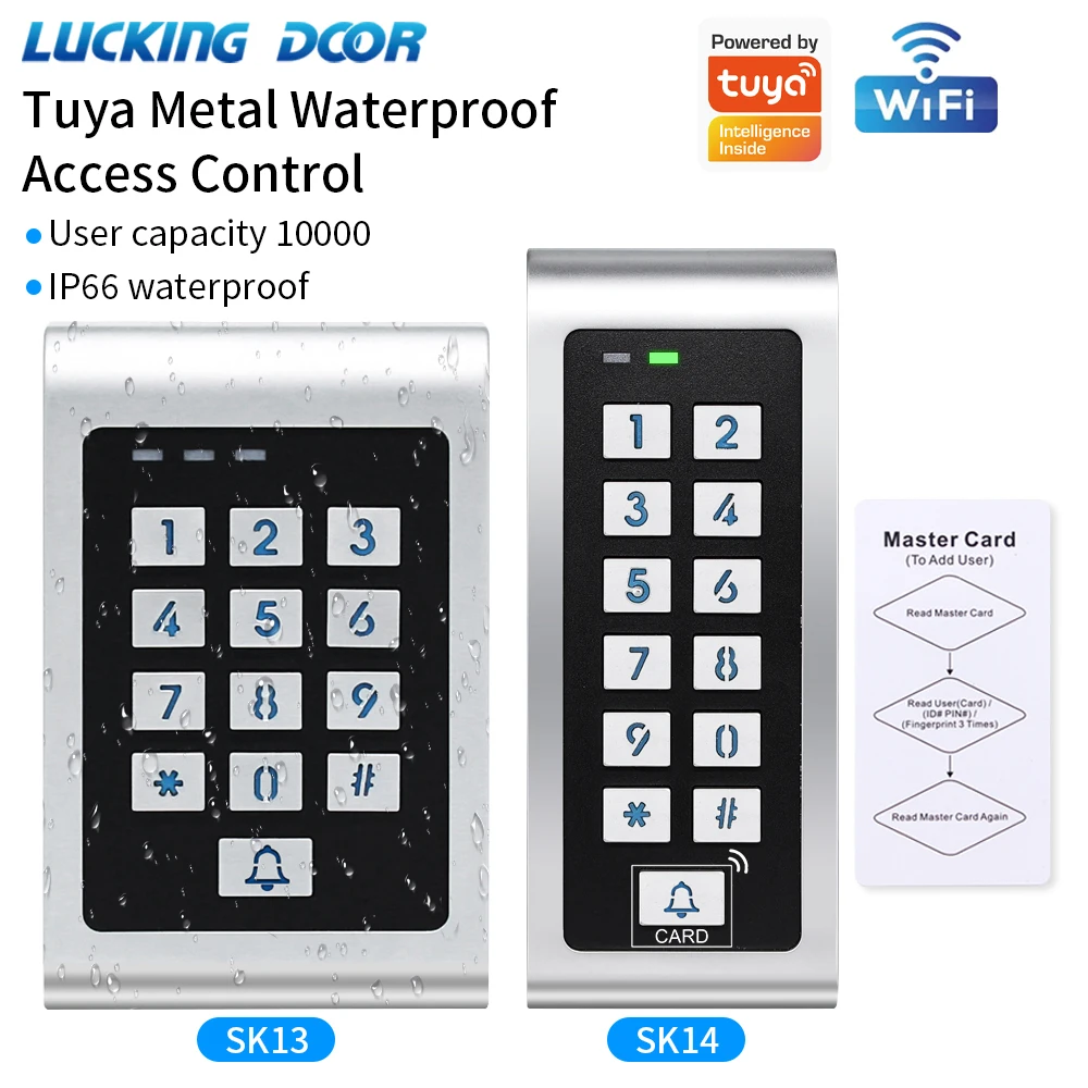 Support Tuya App Keyboard Metal Access Control Waterproof Unlock Door Opener Electric Lock System Master Card Latching Model