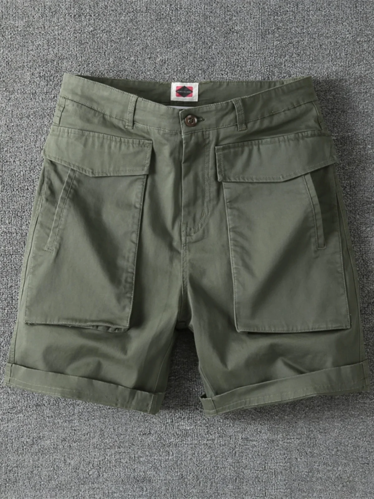 

Trendy American Retro Workwear ort Pants Men's Elastic Multi-ket Loose Fit Five-Quarter Mid-Waist Summer Casual Trousers