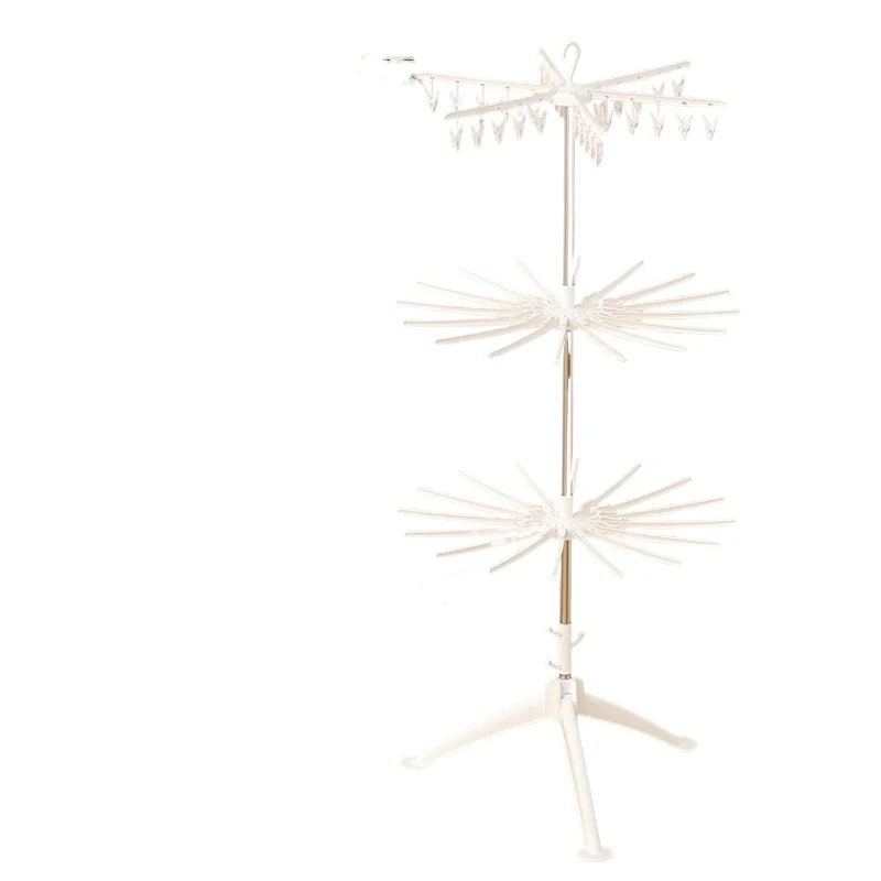 Multi-Tier Foldable Freestanding Clothes Drying Rack for Kids Toddlers Newborns Baby Diaper Laundry Hanger for for Baby for