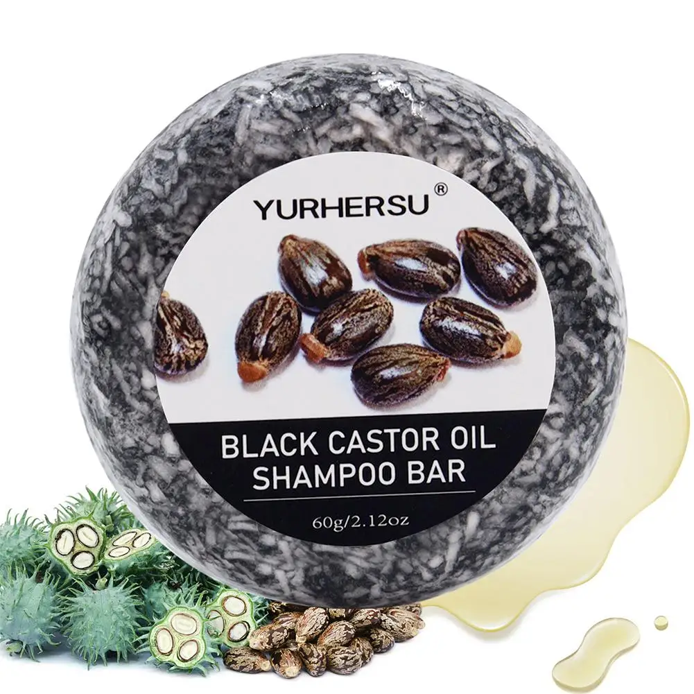 

1/2Pcs Black Castor Shampoo Bar Shampoo And Conditioner, Made With Castor Extract, Nourishes And Cares For All Hair Types