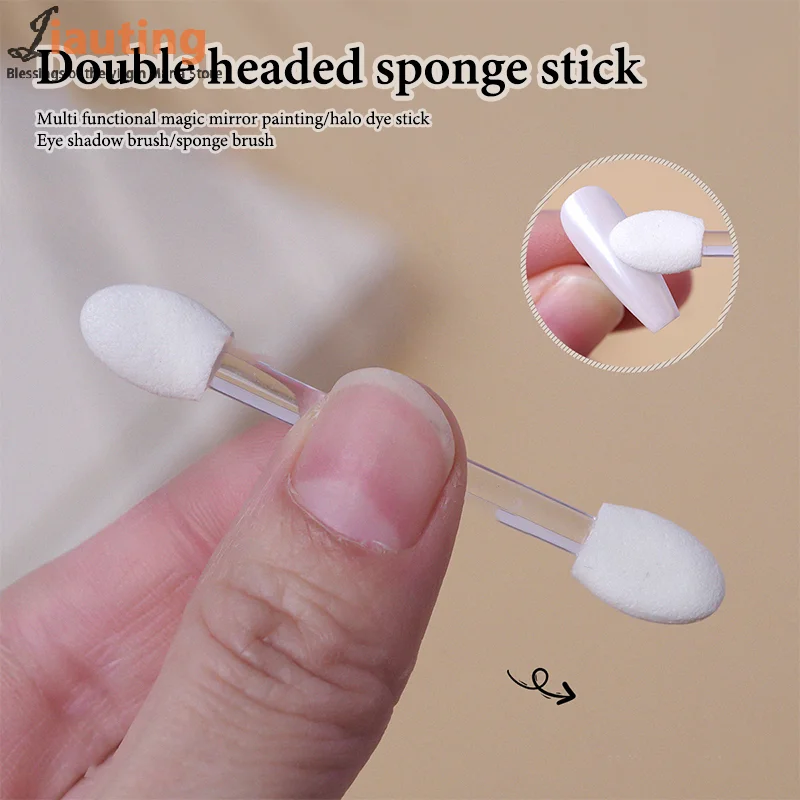 10 قطع من فرشاة ظلال العيون، عصا إسفنجية للمكياج الاحترافية، فرشاة تجميل مزدوجة النهاية لمستلزمات مستحضرات التجميل