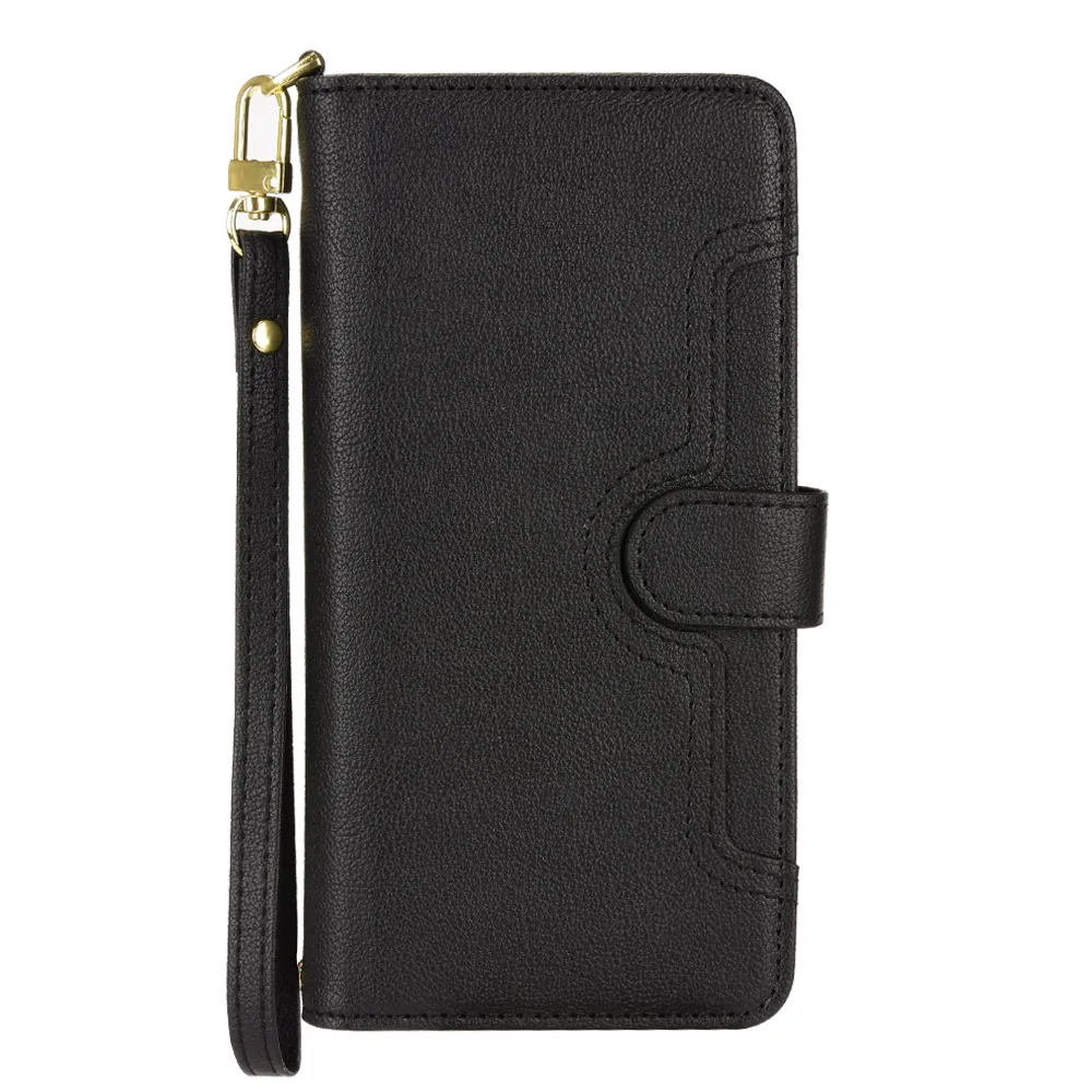 Wallet Zipper Flip Leather Case For Oukitel C25 C21 Pro Business Leather Cases Card Slot Lanyard Zipper Wallet Phone Case