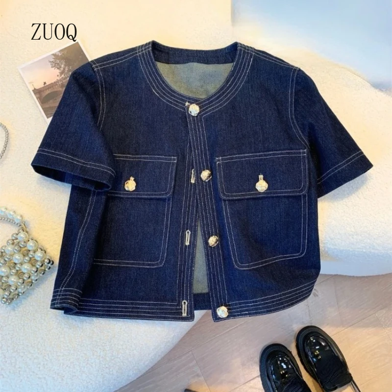 

New 2025 Streetwear Denim Jackets for Women Short Sleeve Summer Vintage Jacket Outwear Ropa Mujer Fashion Coat Woman