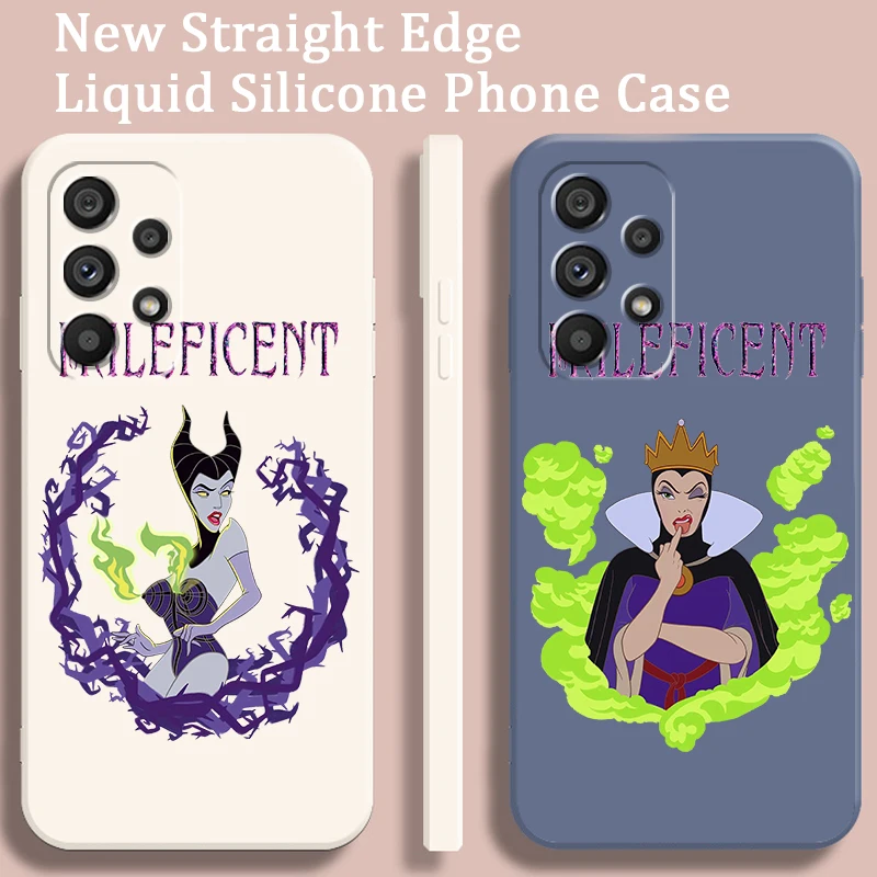 Disney Maleficent Art Liquid Rope For Samsung Note 20 10 A54 A31 A14 A03 A22 A34 A04 A24 A25 Ultra Plus 5G Cover Phone Case