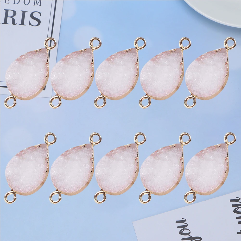 

10 Pcs Water Drop Pendant Druzy Stones for Jewelry Making Shape Accessories Charms Bracelets Bulk Teardrop White Findings