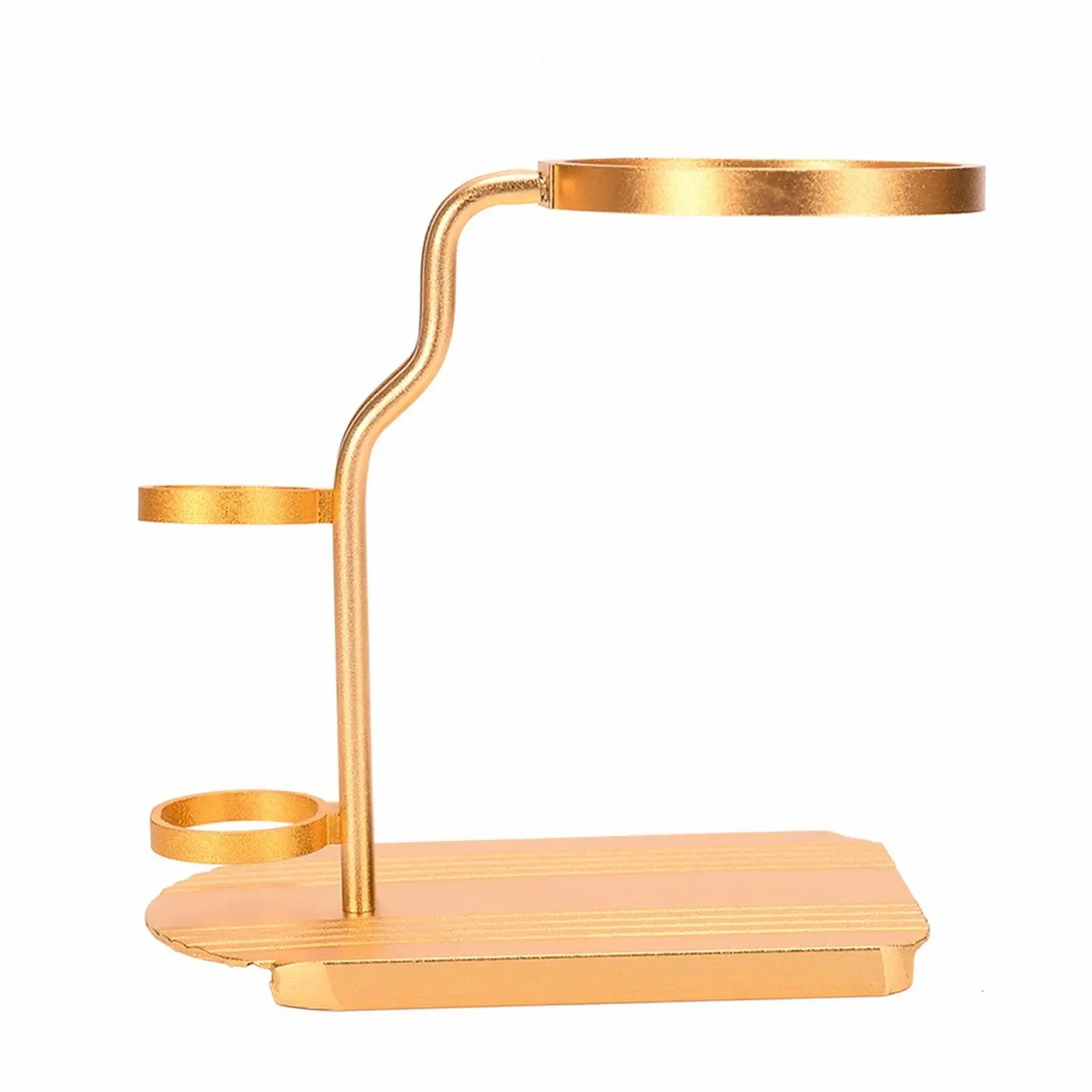 3-Tier Metal Tea Stand with Three Rings | Space-Saving Vertical Design, Teapot Holder with Rectangular Base, for Countertop