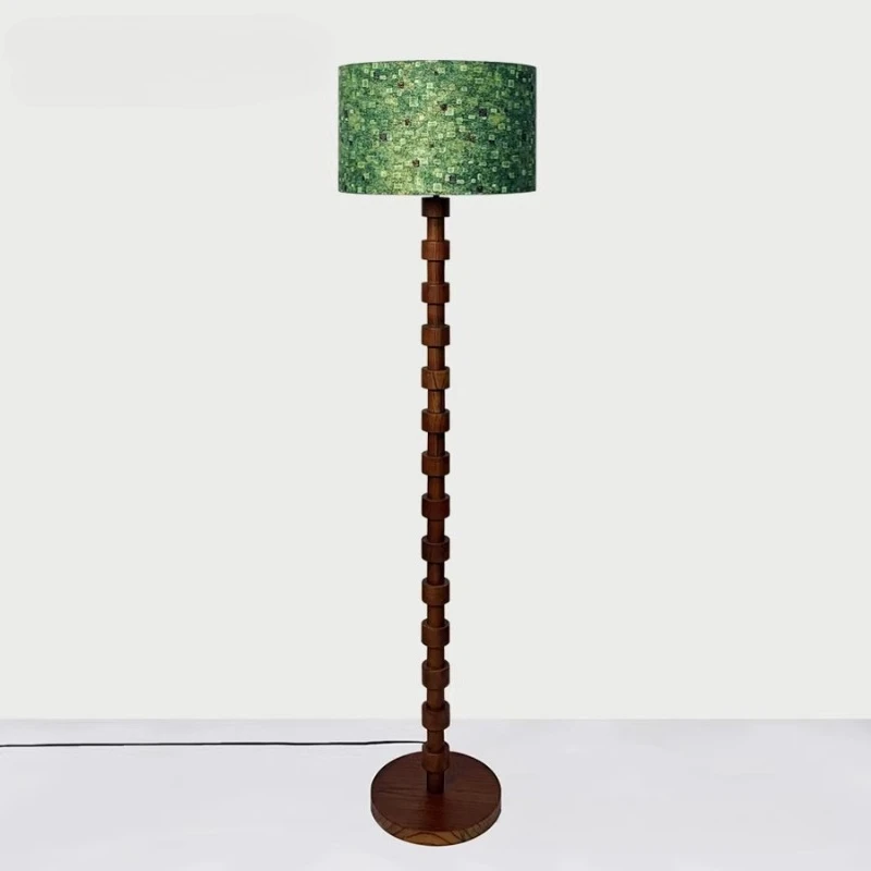 Ash Wood Vertical Floor Lamp Minimalist Retro Floor Lamps Living Room Study Foot Switch Lighting Light Indoor Decorating Lights