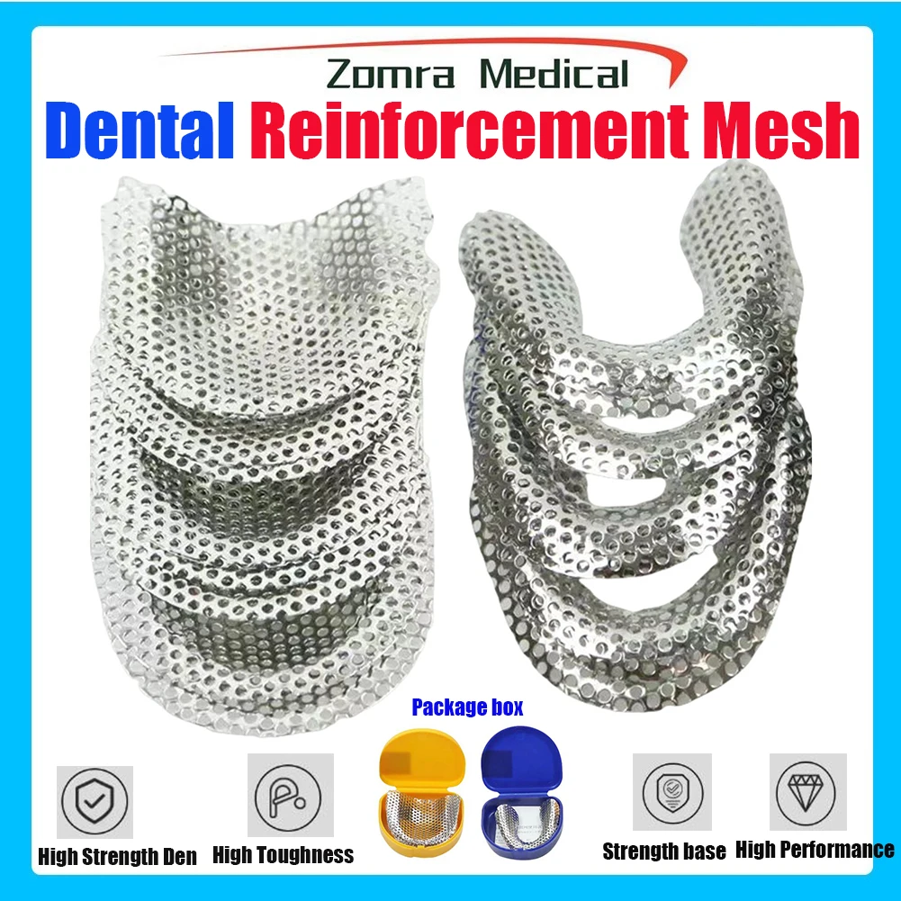 10pcs/Pack Silver Metal Dental Mesh Upper And Lower Reinforcement Net for Acrylic Partial Dentures Dental Lab Materials