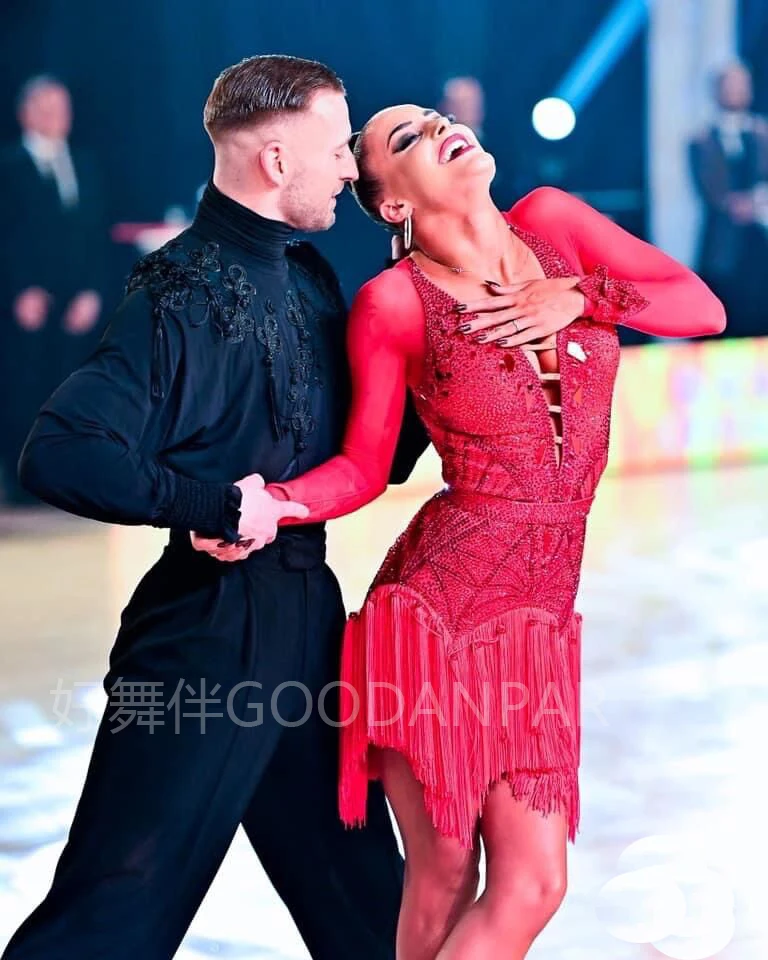 Laint dance dress latin wear Jive Chacha Latin Dancewear ballroom dancing dress color red see through