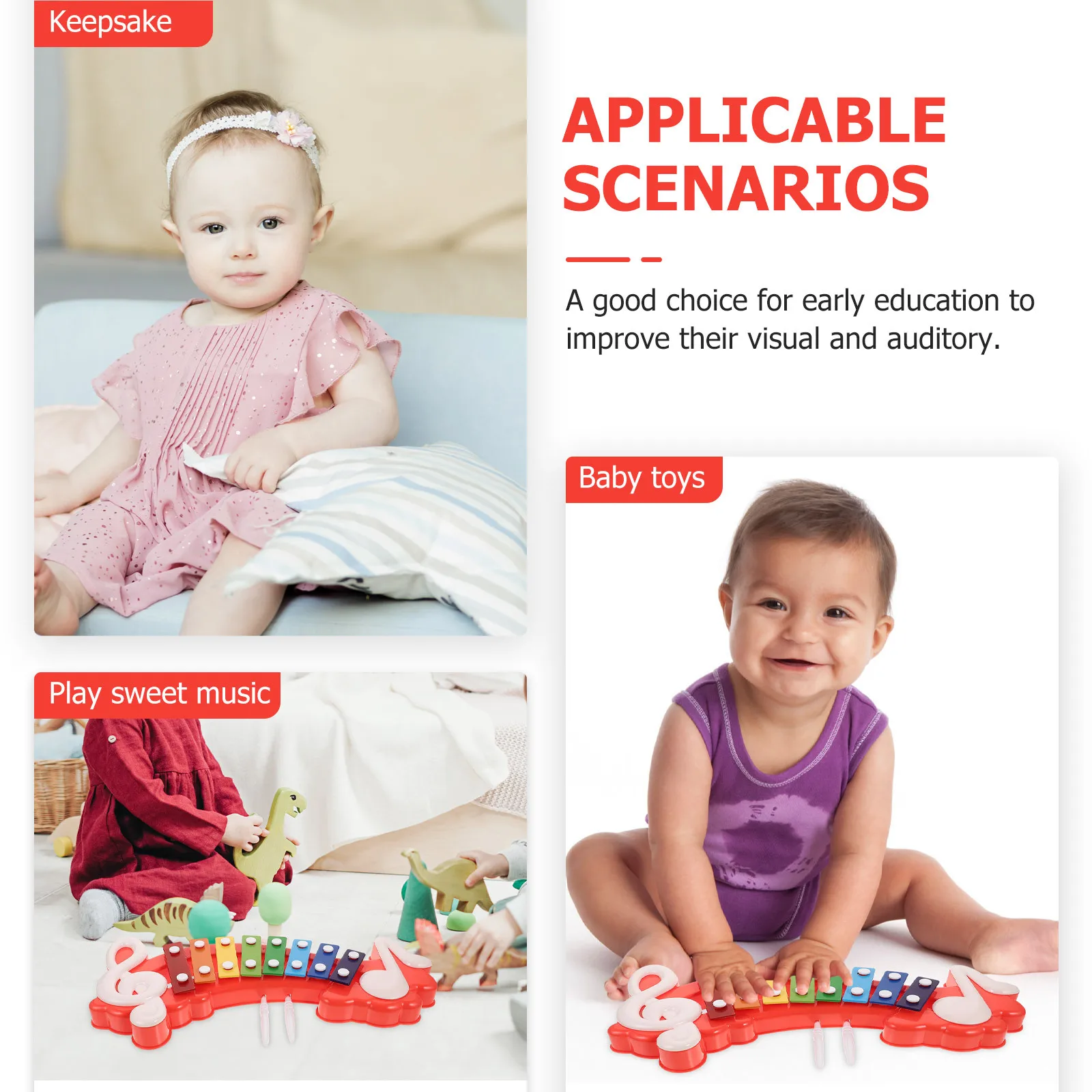 1 مجموعة الأطفال يطرق الموسيقى التعليمية البيانو التعلم المبكر الملونة الطفل المعرفي قرع أداة لعبة تعليمية #2