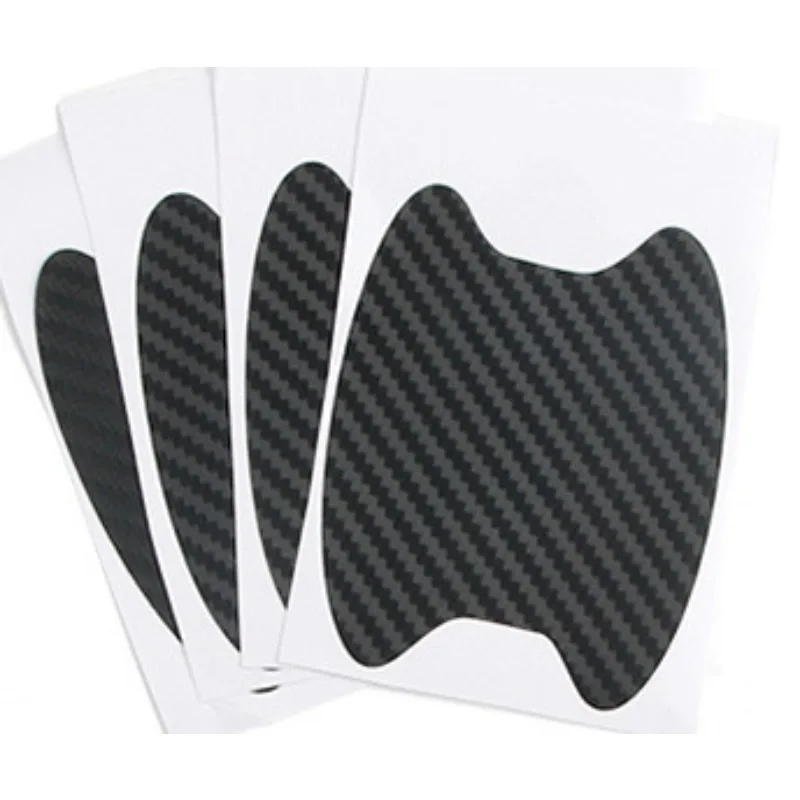 4pcs Hand-held adhesive for car door handles car sticker protection film carbon fiber-style handle wraps and car decals
