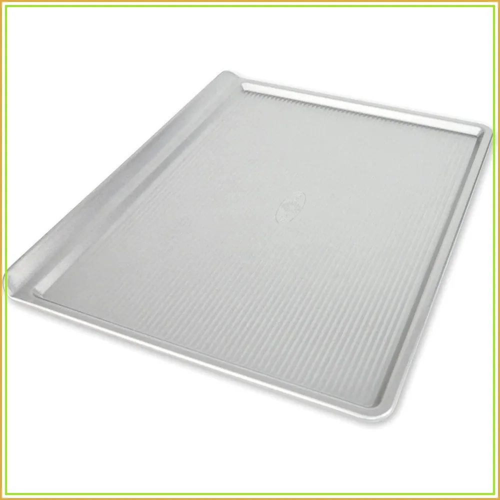

Large Nonstick Cookie Sheet, 17x12.25in Baking Pan, Warp Resistant Aluminized Steel, Silver