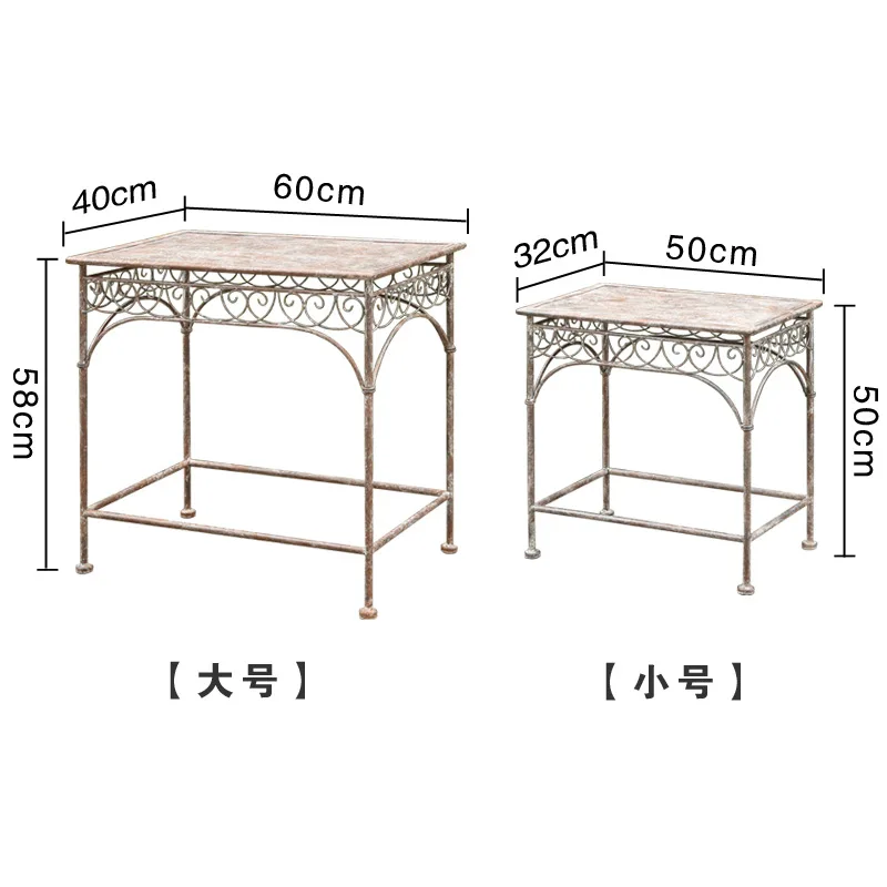 Export order European style old square garden wrought iron flower stand balcony living room courtyard flower pot stand outdoor