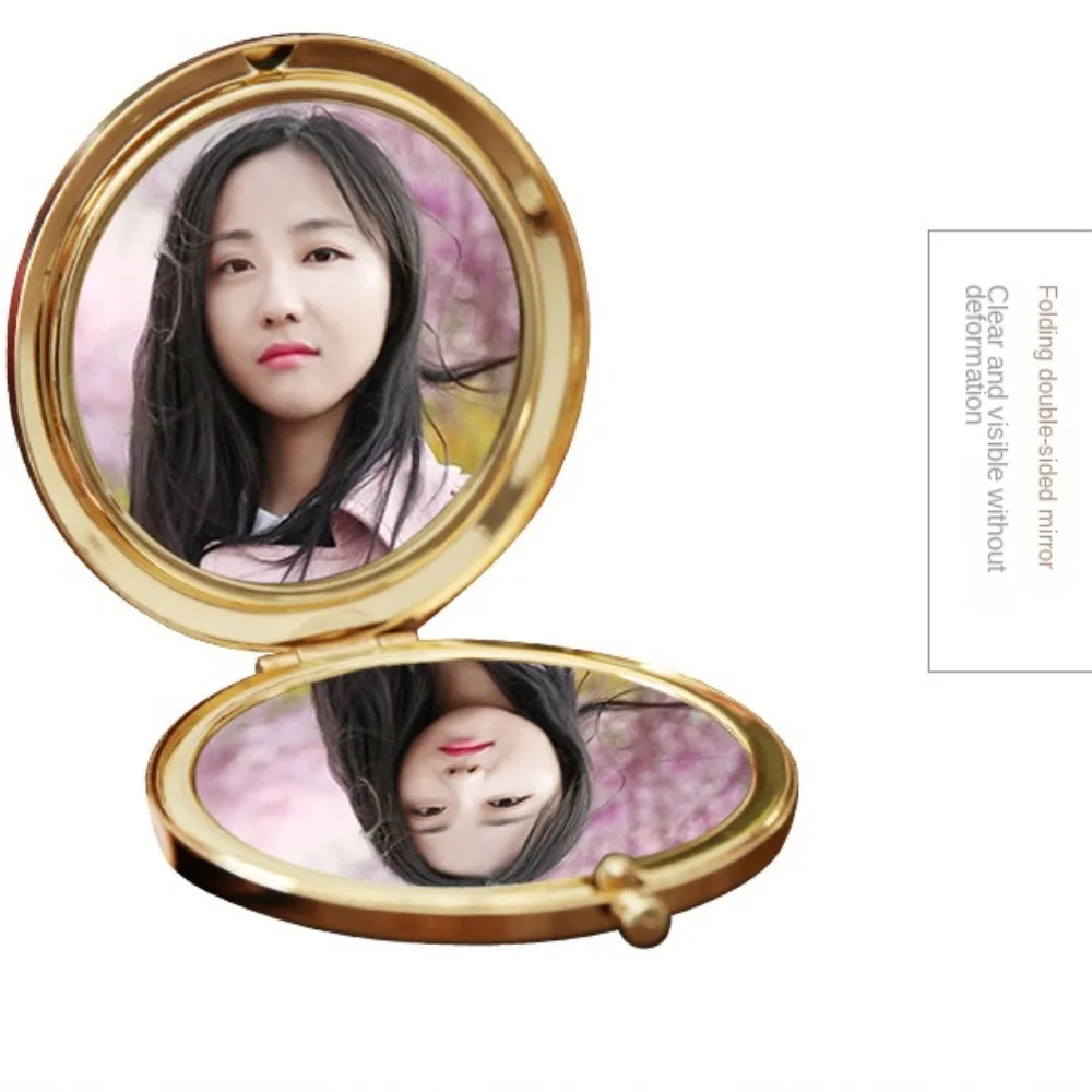 Mini DIY Makeup Mirror New Round Foldable Embroidered Makeup Mirror Double-Sided Mirror Handcraft Needlework Cross Stitch Kit