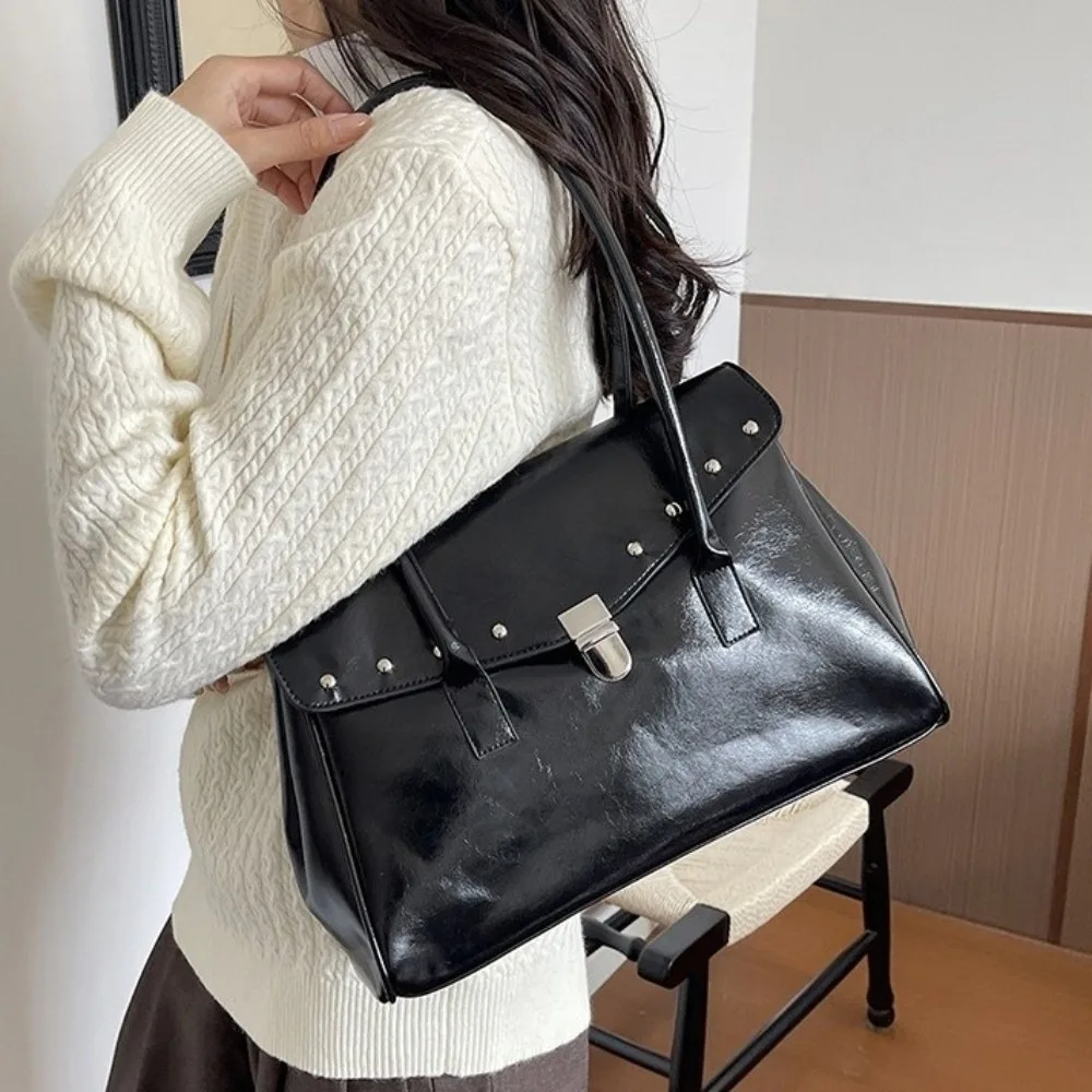 Large Capacity Tote Bag Single Shoulder Strap Versatile Structure Shoulder Purse Top Handle Design Briefcase Bag Commuting