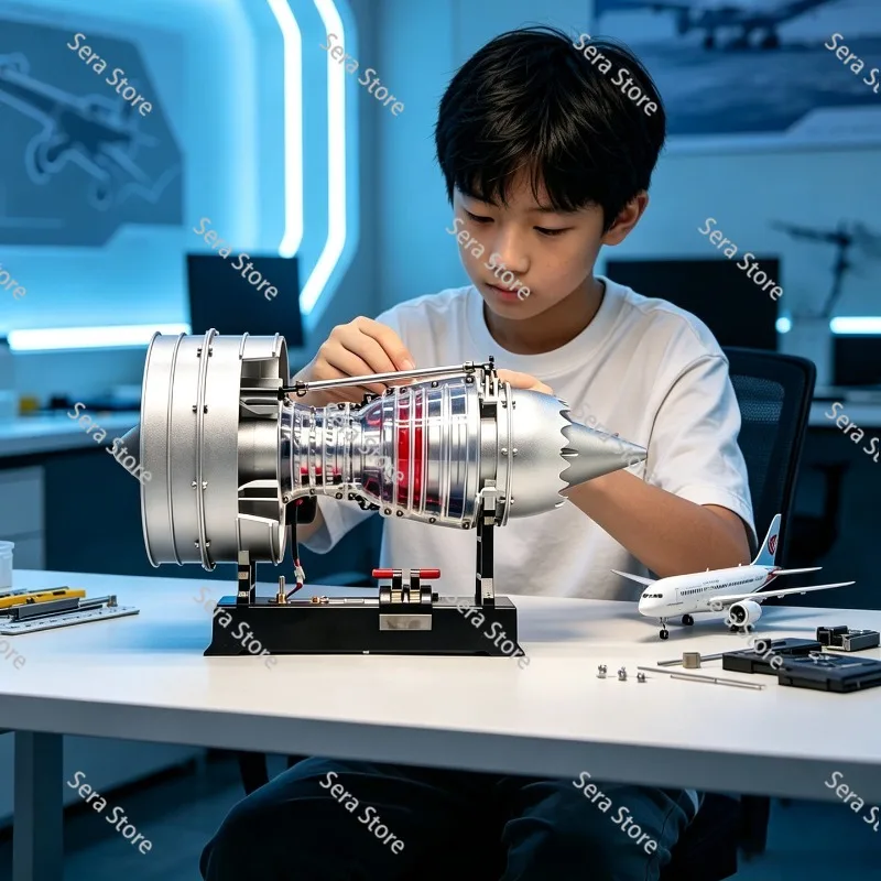 Full metal aerospace turbofan engine model aircraft engine