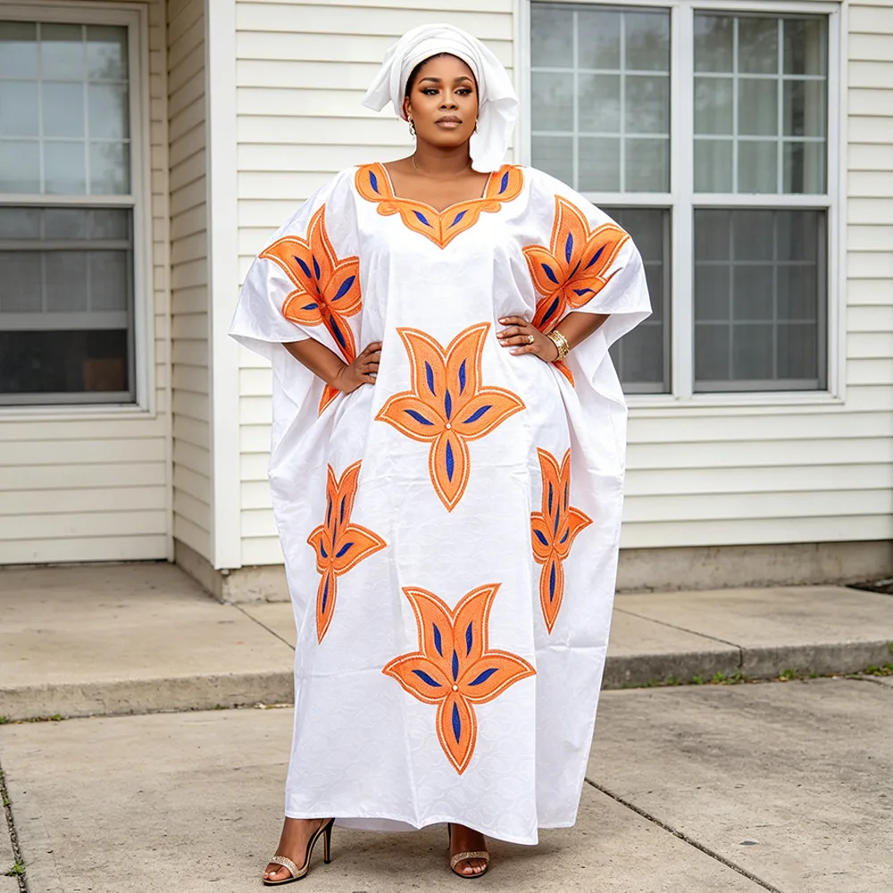 

Plus Size African Clothes for Women 2026 New African Dashiki Ankara Embroidery Robe Bazin Design Wedding Party Dresses