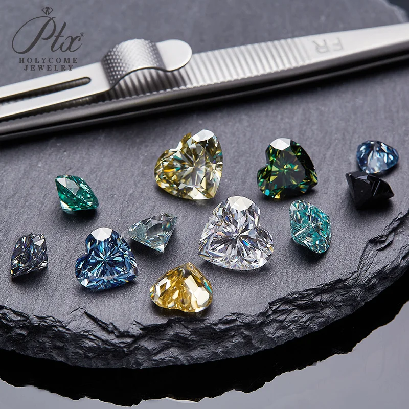Moissanit-Stein, Herzschliff, D-Farbe, VVS1-Klarheit, Laborgezüchteter synthetischer Diamant für DIY-Schmuckherstellung mit Bericht – Detail 5